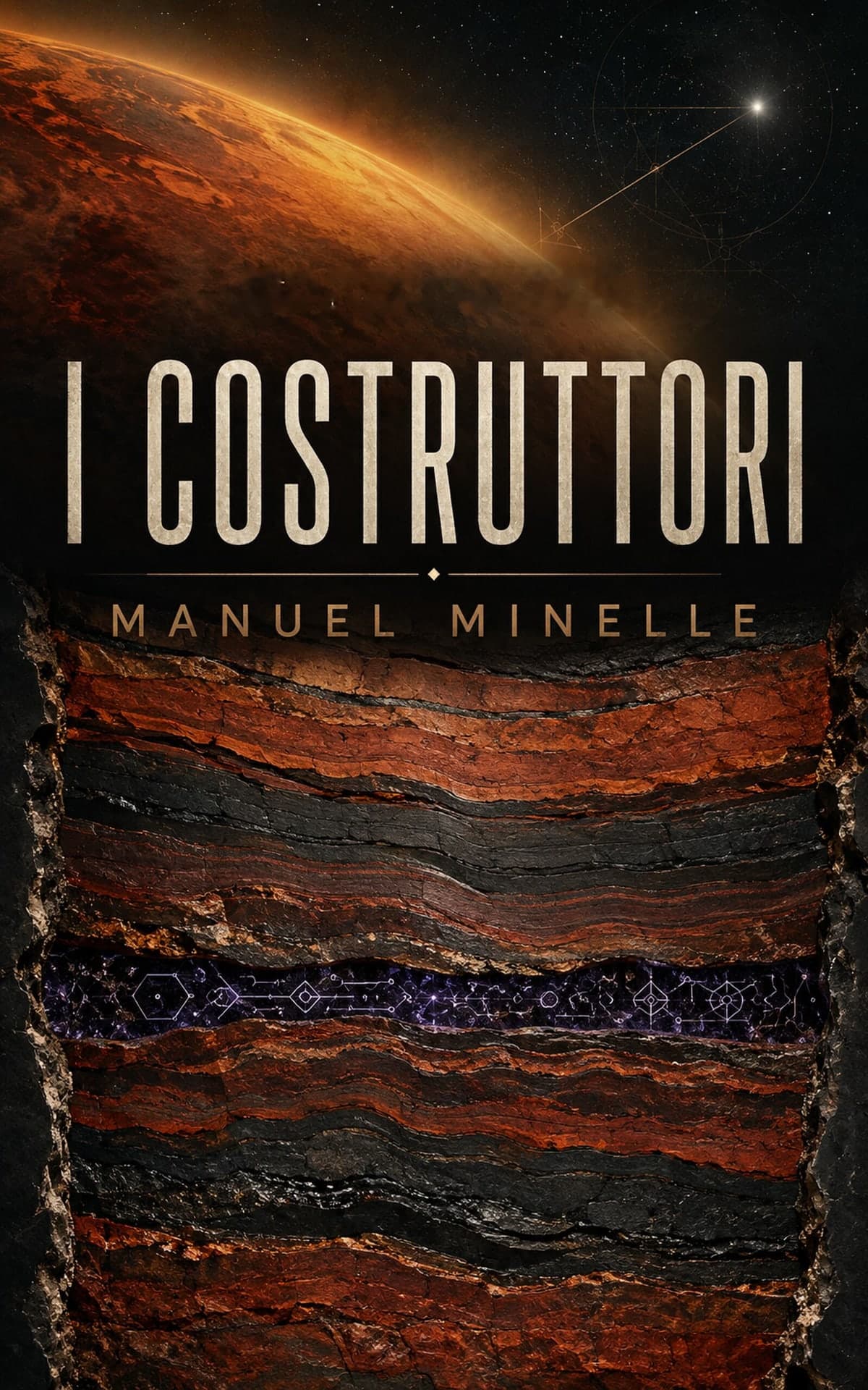 Copertina ufficiale del romanzo I Costruttori: 2,45 Ga di Manuel Minelle